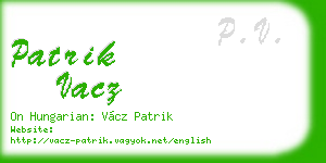 patrik vacz business card